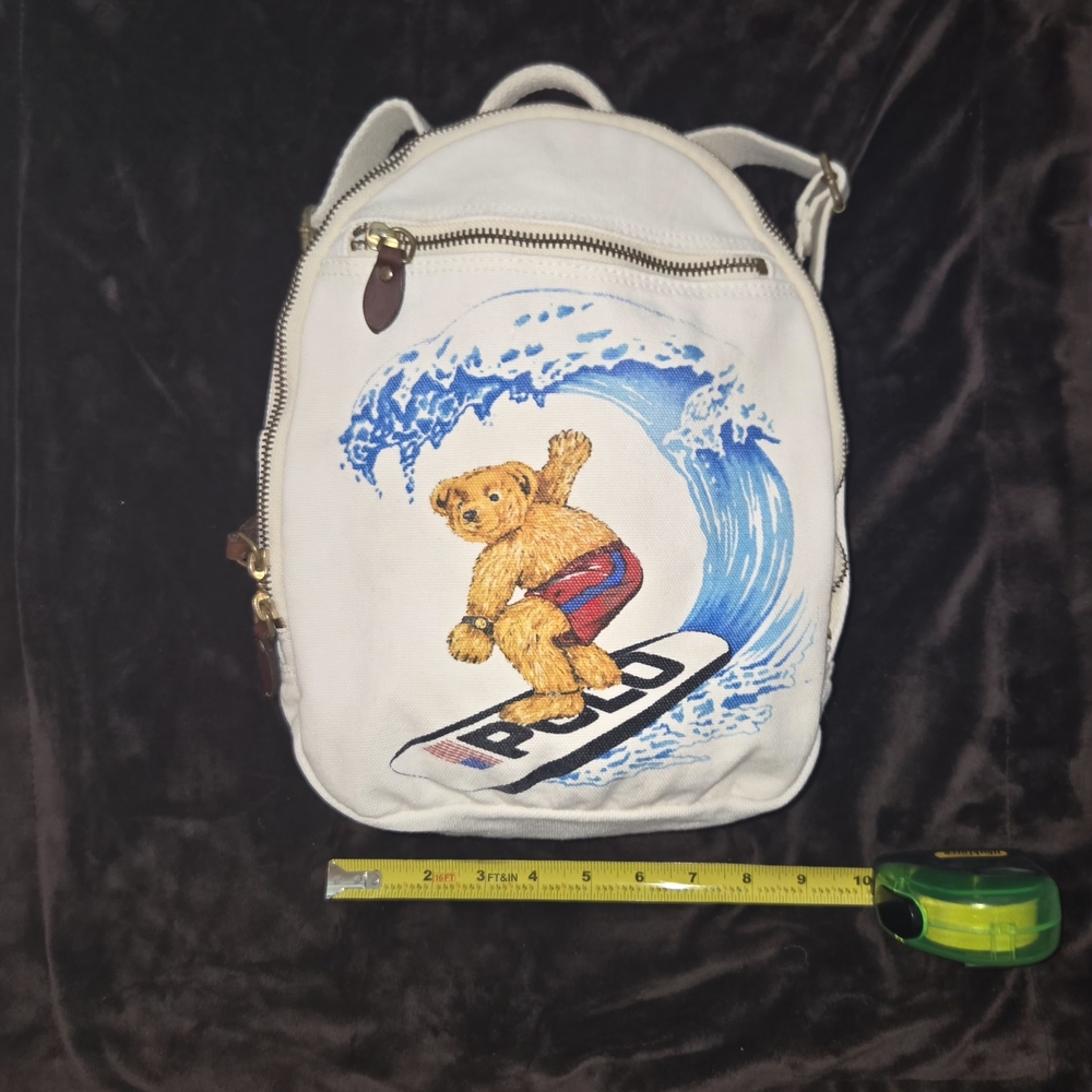Polo Ralph Lauren Cream Canvas Backpack - Picture 13 of 13